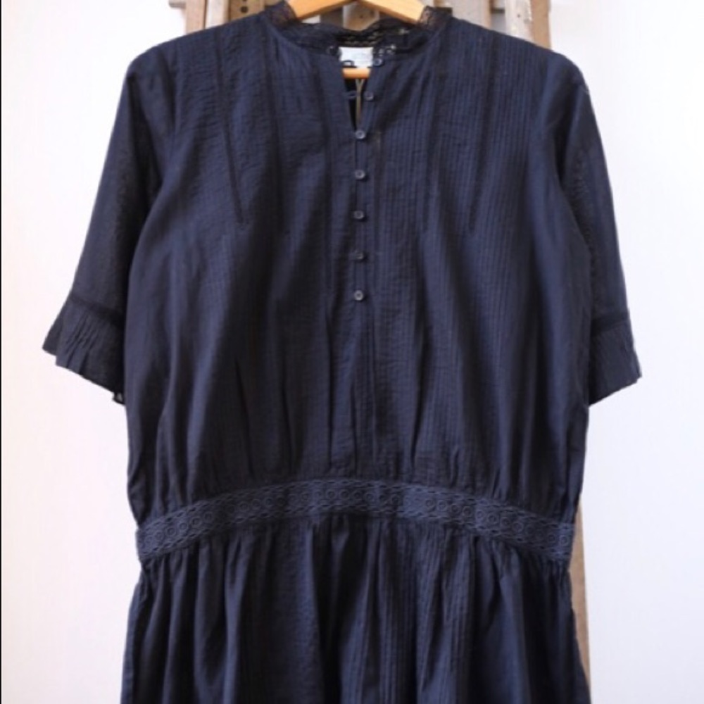 Vanessa Bruno Athe Geneve Navy Drop Waist Dress